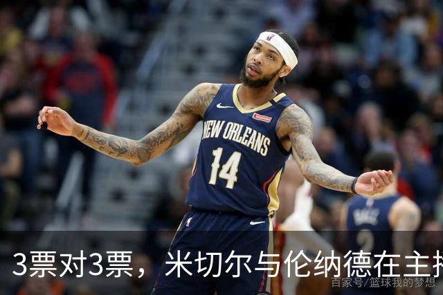 3票对3票，米切尔与伦纳德在主播票上打成平手